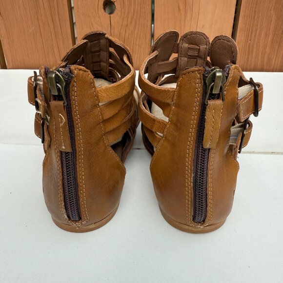 Roan Women's Brown Gladiator Sandals Size 8 Genuine Leather Strappy Open Toe - Picture 3 of 9